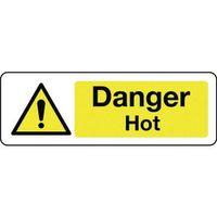 SIGN DANGER HOT 300 X 100 RIGID PLASTIC