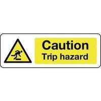 SIGN CAUTION TRIP HAZARD 600 X 200 POLYCARB