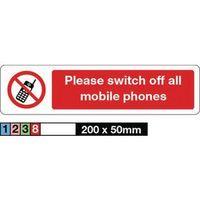 SIGN PLEASE SWITCH OF ALL MOBILE