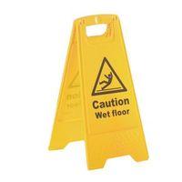 sign printed a board caution wet floor