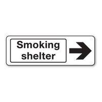 SIGN SMOKING SHELTER ARROW POLYCARBONATE 300 x 100
