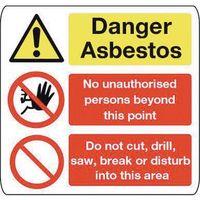 SIGN DANGER ASBESTOS 300X300 VINYL