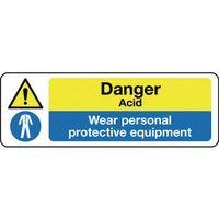 SIGN DANGER ACID WEAR PERSONAL 300 X 100 VINYL