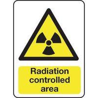 SIGN RADIATION CONTROLLED AREA 100 X 75 VINYL