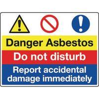 SIGN DANGER ASBESTOS 600 X 450 VINYL