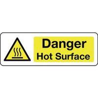 sign danger hot surface self adhesive vinyl 75 x 100