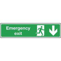 sign exit emergency arrow down 550x125 vinyl