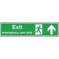 SIGN EXIT EMERGENCY USE ONLY ARROW UP 550X125 VINYL