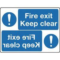 SIGN FIRE EXIT KEEP CLEAR 400X600 VINYL