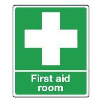 sign first aid room self adhesive vinyl 250 x 300