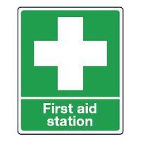 SIGN FIRST AID STATION SELF-ADHESIVE VINYL 75 x 100
