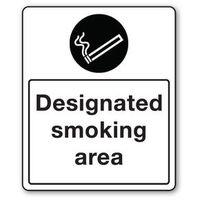 SIGN DESIGNATED SMOKING AREA SELF-ADHESIVE VINYL 250 x 300