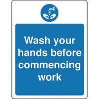 sign wash your hands before self adhesive vinyl 300 x 100