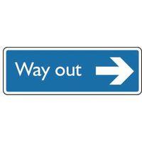 sign way out right self adhesive vinyl 450 x 150