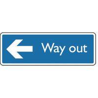 sign way out left self adhesive vinyl 300 x 100