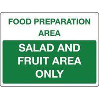 sign salad and fruit area only self adhesive vinyl 400 x 300