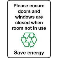 SIGN PLEASE ENSURE DOORS SELF-ADHESIVE VINYL 75 x 100