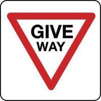 sign give way aluminium 400 x 400