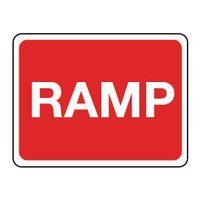 sign ramp 600 x 450 aluminium reflective