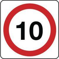 SIGN 10 MPH ALUMINIUM 400 X 400