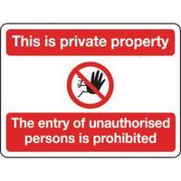 SIGN THIS IS PRIVATE PROPERTY 600 X 450 REFLECTIVE ALUMINIUM