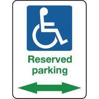 SIGN RESERVED PARKING 300X400 REFLECTIVE ALUMINIUM