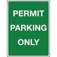 SIGN PERMIT PARKING ONLY REFLECTIVE 300 x 400