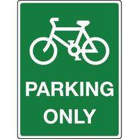 SIGN CYCLE PARKING ONLY REFLECTIVE 300 x 400