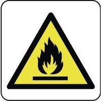 SIGN FLAMMABLE PICTORIAL 100 X 100 POLYCARB