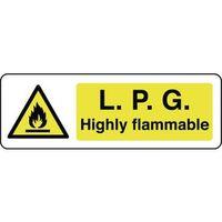 SIGN LPG HIGHLY FLAMMABLE 300 X 100 POLYCARB