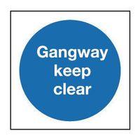 SIGN GANGWAY KEEP CLEAR 200 X 200 POLYCARB