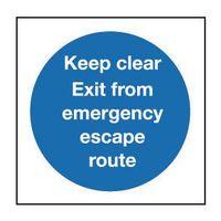 SIGN KEEP CLEAR EXIT FROM.. 400 X 400 POLYCARB