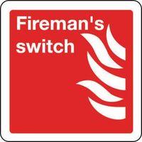 SIGN FIREMANS SWITCH 100 X 100 POLYCARB