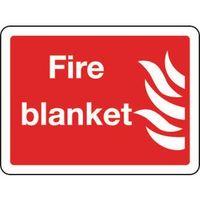 sign fire blanket 200 x 150 polycarb