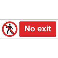 sign no exit 300 x 100 polycarb