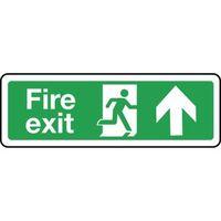 sign fire exit arrow up 600 x 200 polycarb