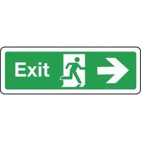 SIGN EXIT ARROW RIGHT 300 X 100 POLYCARB