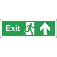 SIGN EXIT ARROW UP 300 X 100 POLYCARB