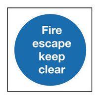 sign fire escape keep clear 200 x 200 polycarb