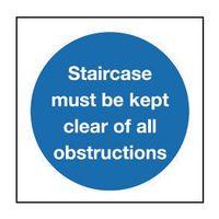 SIGN STAIRCASE MUST BE KEPT CLEAR 200 X 200 POLYCARB