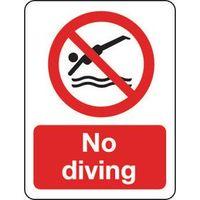 sign no diving 250 x 300 polycarb