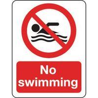 sign no swimming 250 x 300 polycarb