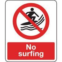 sign no surfing 250 x 300 polycarb