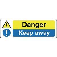 SIGN DANGER KEEP AWAY 300 X 100 POLYCARB