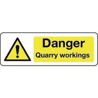 SIGN DANGER QUARRY WORKINGS 300 X 100 POLYCARB