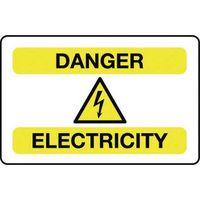 SIGN DANGER ELECTRICITY 100 X 75 POLYCARB