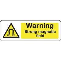 SIGN WARNING STRONG MAGNETIC FIELD 300 X 100 POLYCARB