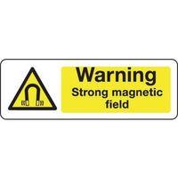 sign warning strong magnetic field 300 x 100 polycarb