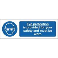 sign eye protection is provided 400 x 600 polycarb