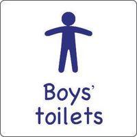 SIGN BOYS TOILET SELF-ADHESIVE VINYL 300 x 300